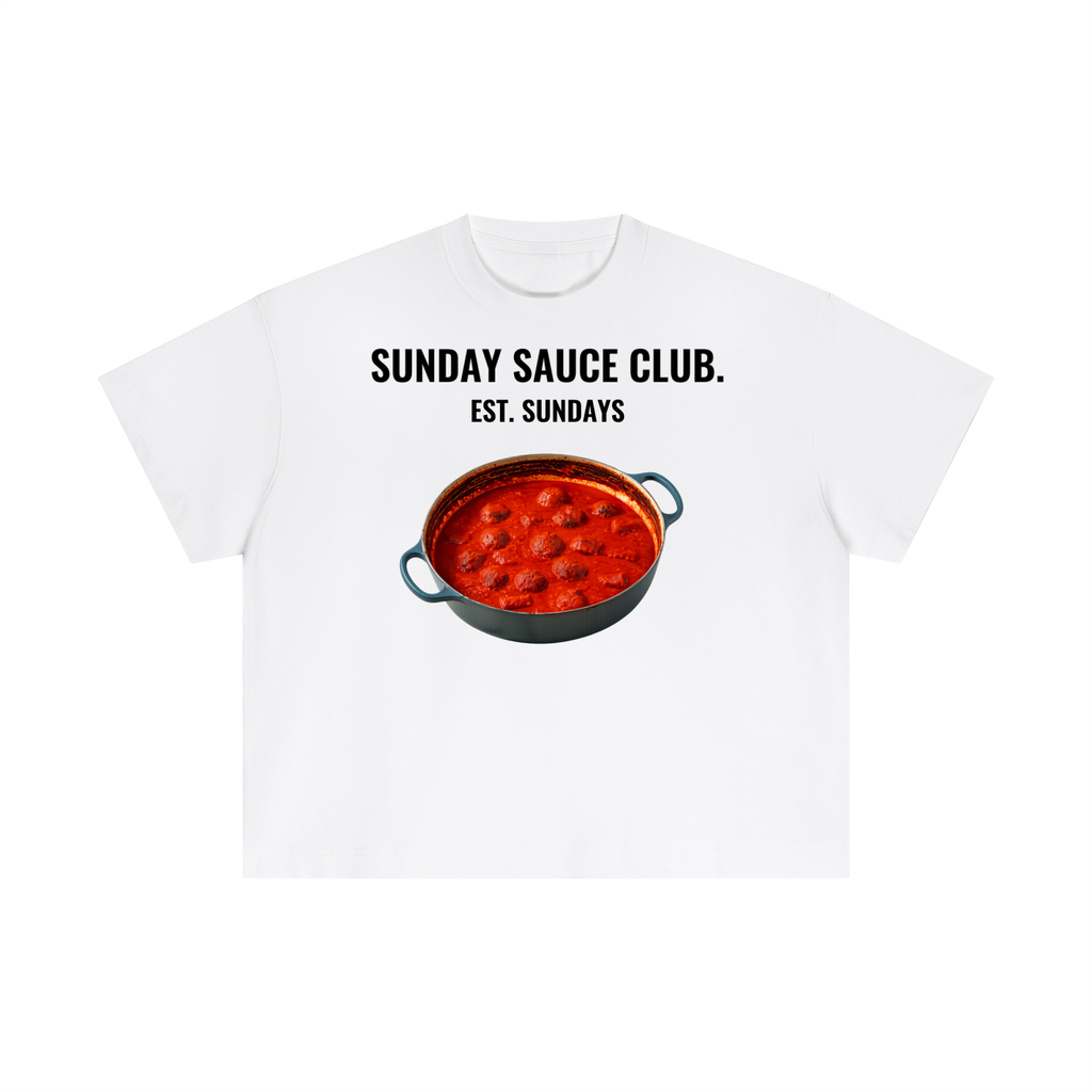 “SUNDAY SAUCE CLUB” WHITE TEE