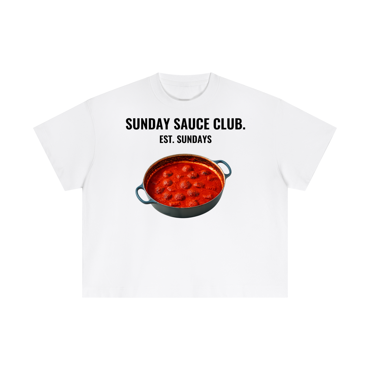 “SUNDAY SAUCE CLUB” WHITE TEE